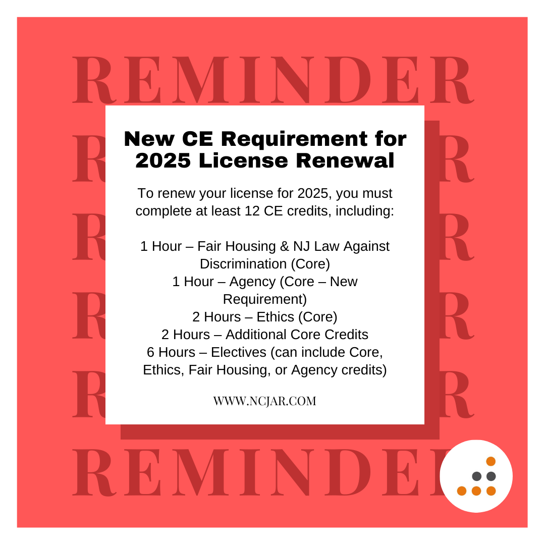 New CE Requirement for 2025 License Renewal